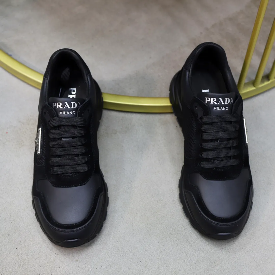 Men's shoes 💰600💰🙅‍♂️🙅‍♂️🙅‍♂️ [PRADA] Prada - High-end quality original order - Upper: Nappa calfskin, tumbled calfskin spliced stretch cloth surface, tongue high frequency brand logo - Lining: water-dyed cowhide - Outsole: ultra-light TPU foam rubber; two-color molded outsole -Ultra-high quality control and fine workmanship: outstanding (high-end, extravagance, grade) -Size: 38-44 (45 can be customized)